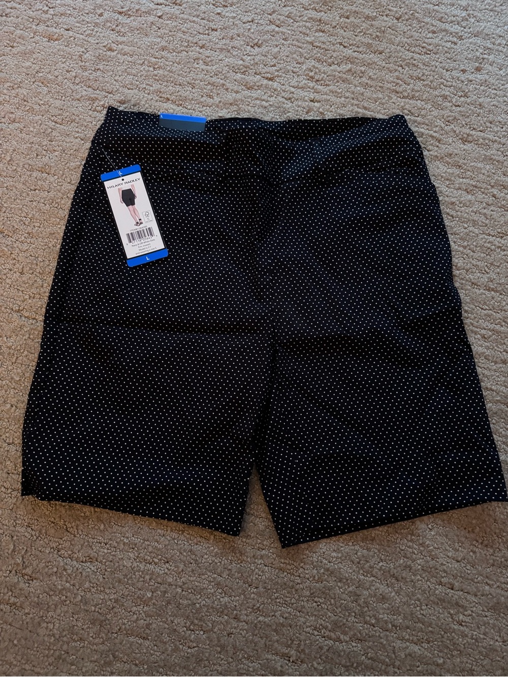 Hilary Radley Navy and Off-White Dot Shorts